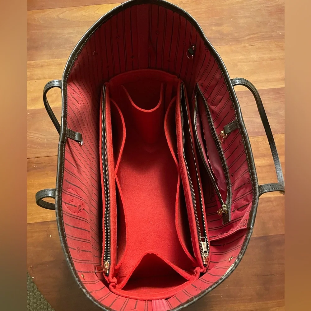 Louis Vuitton Damier Neverfull GM Tote Bag w/RECEIPT AND Custom Organizer Insert - Picture 12 of 16